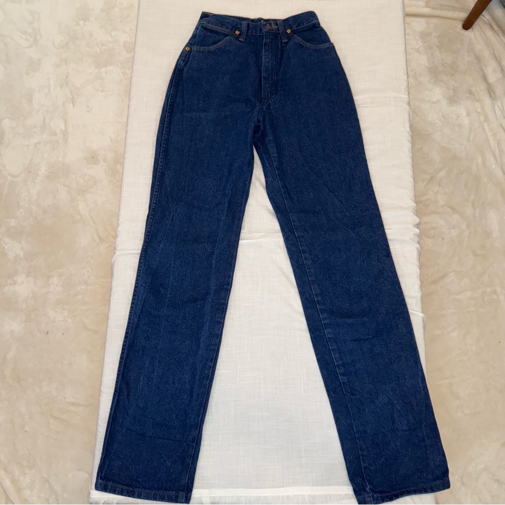 Wrangler‎ Vintage High Rise Straight Leg Jeans Dark Wash Size 1/2 x 34